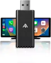 Wireless Carplay Adapter - Fastest 5Ghz - - Plug and Play - USB-C and USB-A Cab