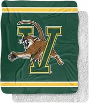 University of Vermont Blanket, 50"x60" Primary Logo Stripes Silky Touch Sherpa Back Super Soft Throw Blanket