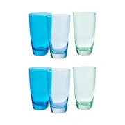6pc Ecology Tiara Glass Hi Ball/Cocktail Drinking Barware Tumbler Set Blue 465ml