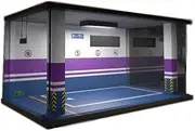 Alloy Car Model Toy Display Stand 1/24 Underground Garage Scene Wooden Parking lot Model Simulation car Model dust Cover Lighting Ornaments Car Garage Protection Collectibles(725103 Purple)