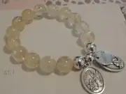 St Raphael Archangel St Michael/Guardian Angel Healing Citrine Crystal Bracelet