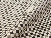 LELIEVRE JEAN PAUL GAULTIER TAUPE "BIARRITZ" ITALIAN CHECKERED JACQUARD FABRIC