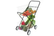 Shopping Trolley Foldable Cart Double Basket Collapsible