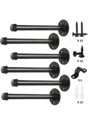 Pipe Shelf Brackets 12 Inch, Industrial Iron Pipe Floating Shelf Bracket Heavy D
