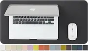 Compact Leather Desk Mat - Small Non-Slip PU Desk Pad for Office and Home - Desk Organization and Accessories - Ideal for Large Mouse Pad and Small Desk Mats on Top of Desks (Black,23.6"x 11.8")