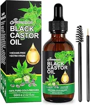 WEEMAGIC Jamaican Black Castor Oil for Castor Oil Pack & Eyelashes and Eyebrows 100% Pure Hair Oil Body Oil Moisturizing Massage Oil for Aromatherapy
