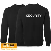 UNISEX BLACK WORK BOUNCER WINTER WARM PRINTED SECURITY JUMPER/SWEAT SHIRT