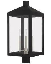 Livex Lighting Nyack 3 Light BK Outdoor Post Top Lantern