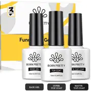 Trio Pack - Base Coat + Top Coat + Matte Top Coat Born Pretty 10ml