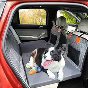 ESCRODOI Dog Bed for Car Back Seat Cover, Non-Slip Travel Car Couch for Dog with Comfort Supportive Foam, Backseat Extender Pet Mat Cushion for SUV & Truck, Scratch-Proof, Easy Clean, Extra Large