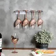 Clear Acrylic Wall Mounted Champagne Flutes Stemware Glass Hanging Storage Rack