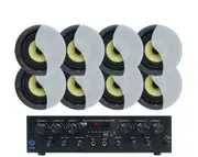 Weconic 6" Ceiling Speaker Package with Bluetooth Amplifier Rimless 176C+4xLGC63