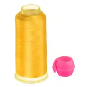 Polyester Embroidery Thread and Thread Spools Savers Kit, Yellow Pink