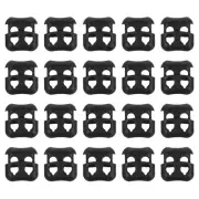 40Pcs Plastic Cord Lock Ends Toggle Spring Toggle Stopper, Black