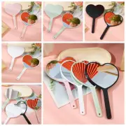 Cute Love-heart Handheld Mirror With Holes Cosmetic Mirror Student
