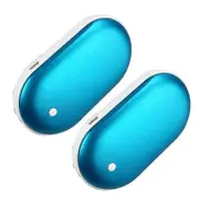 2 Pack Rechargeable Hand Warmers Usb Power Bank Electric Pocket Heater Warmer-ykc Blue