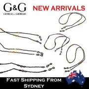 Popular Beaded Wood Black Reading Glass Chain Holder String Neck Cord Women Men