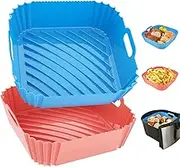NICEYE Silicone Air Fryer Liners, 2 Piece Air Fryer Accessories, Food Safe air Fryer Liner, Reusable air Fryer Silicone Liner, Replacement for air Fryer Paper, air Fryer Silicone Baking Tray