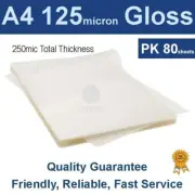 A4 Laminating Pouches 125 micron Gloss (PK 80)