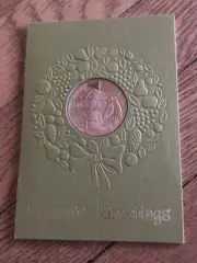 Franklin Mint Christmas Card Coin Home For Christmas 1972 Vtg Medallion Token