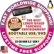 CAINE 13 Warp Forensic Environment Linux OS | 64Bit | Live Boot USB/DVD | MAC/PC