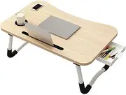 Laptop Table - Laptop Stand for Bed | Folding Reading Desk with Cup Holder | Foldable Bed Desk | Portable Study Table with and Tablet Slot for Working Reading Writing Drawing