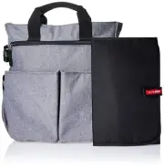 Skip Hop Messenger Diaper Bag with Matching Changing Pad Duo Signature, Gray