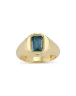 Alberto Amati 14K Yellow Gold London Blue Topaz Signet Ring