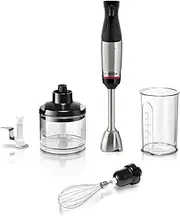 [Bosch] ErgoMaster Series 6 MSM6M622 Hand Blender, Single Handle, Stainless Steel Blades, Wear-free Ceramic Coupling, Air Cooling, Chopper, Whisk, Mixing Cup, 1000 W, Stainless Steel