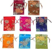 VALICLUD 8pcs Flower Embroidery Drawstring Pouches: Small Cloth Bags For Jewelry Cosmetics Wedding Favors Material Easy To Use For Special Occasions