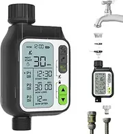 Sprinkler Timer - Automatic Watering Water Hose Timer with Large LCD Display - Waterproof Hose Timer, Leakproof Watering Timers for Outdoor Faucet, Drip Irrigation