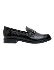 [Sandler] Paragon Flat Shoes in Black Patent Croc Leather