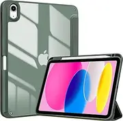 ProCase for iPad (A16) 11th Generation 11 Inch 2025/10th Generation 10.9 Inch 2022 Case with Pencil Holder, Hybrid iPad 11 10 Case with Clear Back, Supports Auto Wake/Sleep -OliveGreen