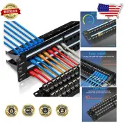 Smart 48 Port Cat6 Ethernet Patch Panel with Easy Pass-Through Installation