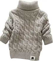 [MODNTOGA] Toddler Baby Boys Girls Knit Sweaters Cable Turtleneck High Collar Fall Winter Soft Warm Sweater Pullover Tops