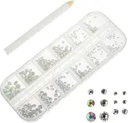 PACKOVE 1 Set Flatback Rhinestones Nail Gems for Nail Art Includes for DIY Manicure and Craft Projects