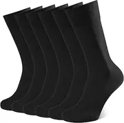 [CLOSEMATE] Mens Classic Solid Patterned Dress Crew Socks Combed Cotton and Soft 6 Pairs