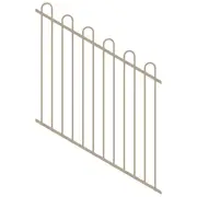 ProtectorAl 0350-1200W x 1200H Paperbark Loop Top Pool Fence Panel Raked 16-30º