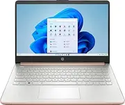 [HP] 14" HD (1366 x 768) Display Laptop, Intel Celeron N4120, 1.1GHz, 4GB Memory, 128GB eMMC, Windows 11 Home in S Mode, One Year Office 365 Included, Rose Gold, 14-dq0762dx