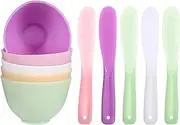 DIYEAH Silicone Facial Mask Mixing Bowl Set 5 Sets Face Mask Bowl Spatula Brush Tool Homemade Mask Stirring Bowls with Spatulas Beauty Personal Skin Care Tool