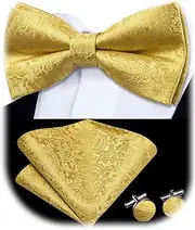 [Dubulle] Mens Silk Bow Tie and Pocket Square Set for Wedding Tuxedo …