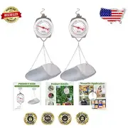 Durable 110 lbs Industrial Spring Scale Set with Scoops - Accurate & Portable