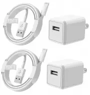 iPhone Charger [MFi Certified] Long 2 Pack 10FT Lightning Cable Cube White