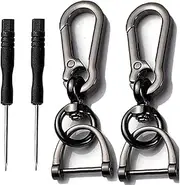 LALOCAPEYO Keychain for Car Keys - Detachable Key Chain with Horseshoe Shape D-Ring, Simple Car Accessories Keychains for Men and Women(2Pack/Gun)