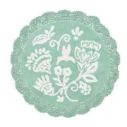 Pioneer Woman Mazie Floral Crochet Round Cotton Bath Rug Mint 24"dia Shower