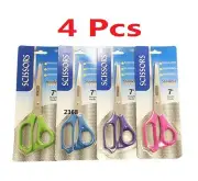 7-inch Stainless Steel Scissors -- 4 Pcs ( Color May Very )