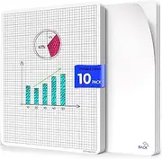 SCRIBBLEDO Small Grid Dry Erase Sheets 9”x12” Math Practice Small White Board Sheets Math Manipulatives Quad Graph Whiteboard Sheets Math Supplies Homeschool Teacher Students Classroom Pack of 10