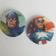 Captain America 1.5 inch bespoke pin backed Badge set.*