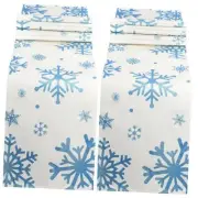 2 Pieces Christmasflake Table Runner Winter Table Runner Navy Blue 13 x Snow