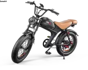 20" Electric Bike 1000W 48V 20Ah Mountain Bike e-MTB Off-Road E-Bike Brown Seat
